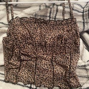 Brown leopard print cami top from shien :)